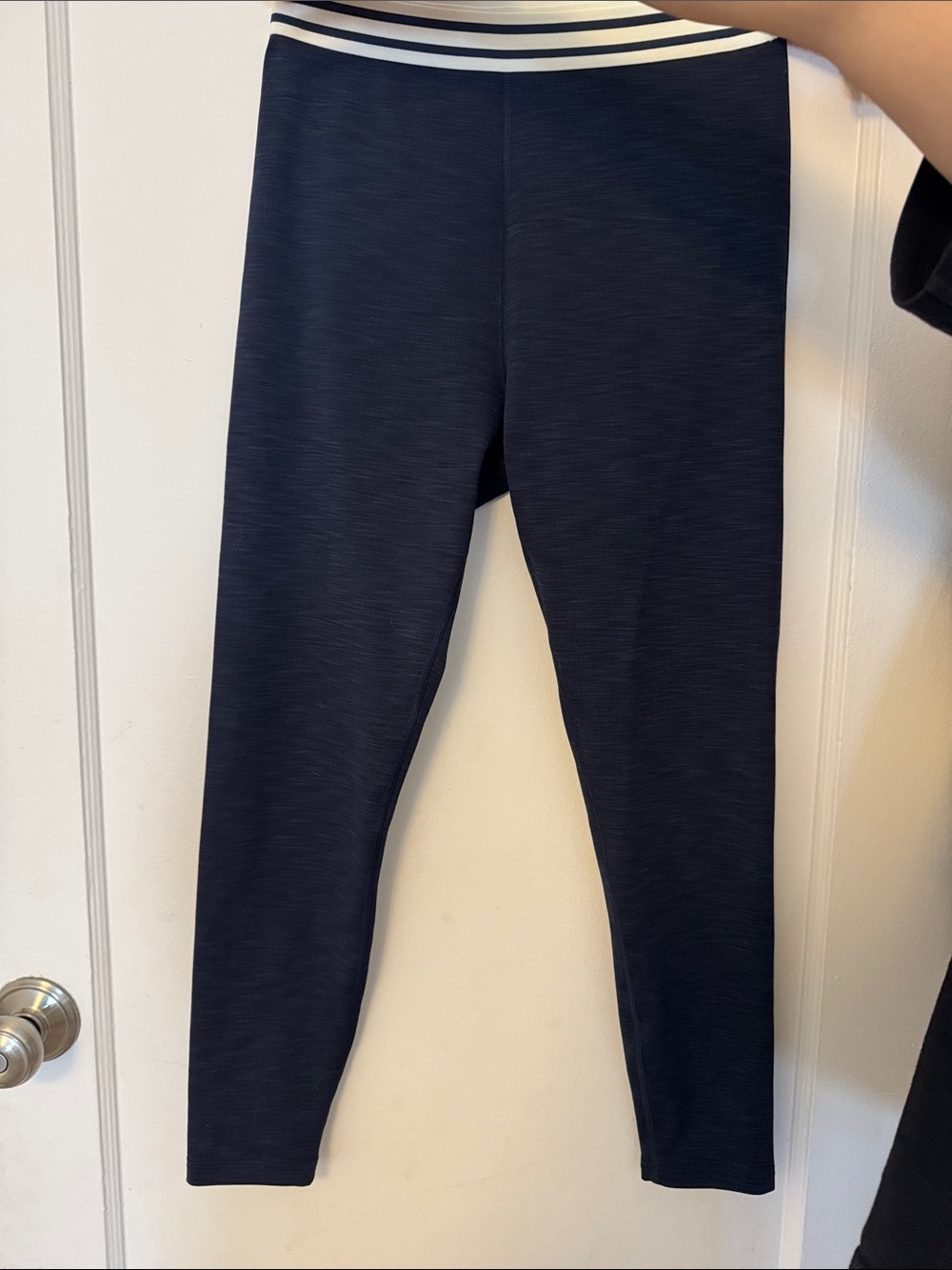 Splits59 Striped Waistband Navy Leggings